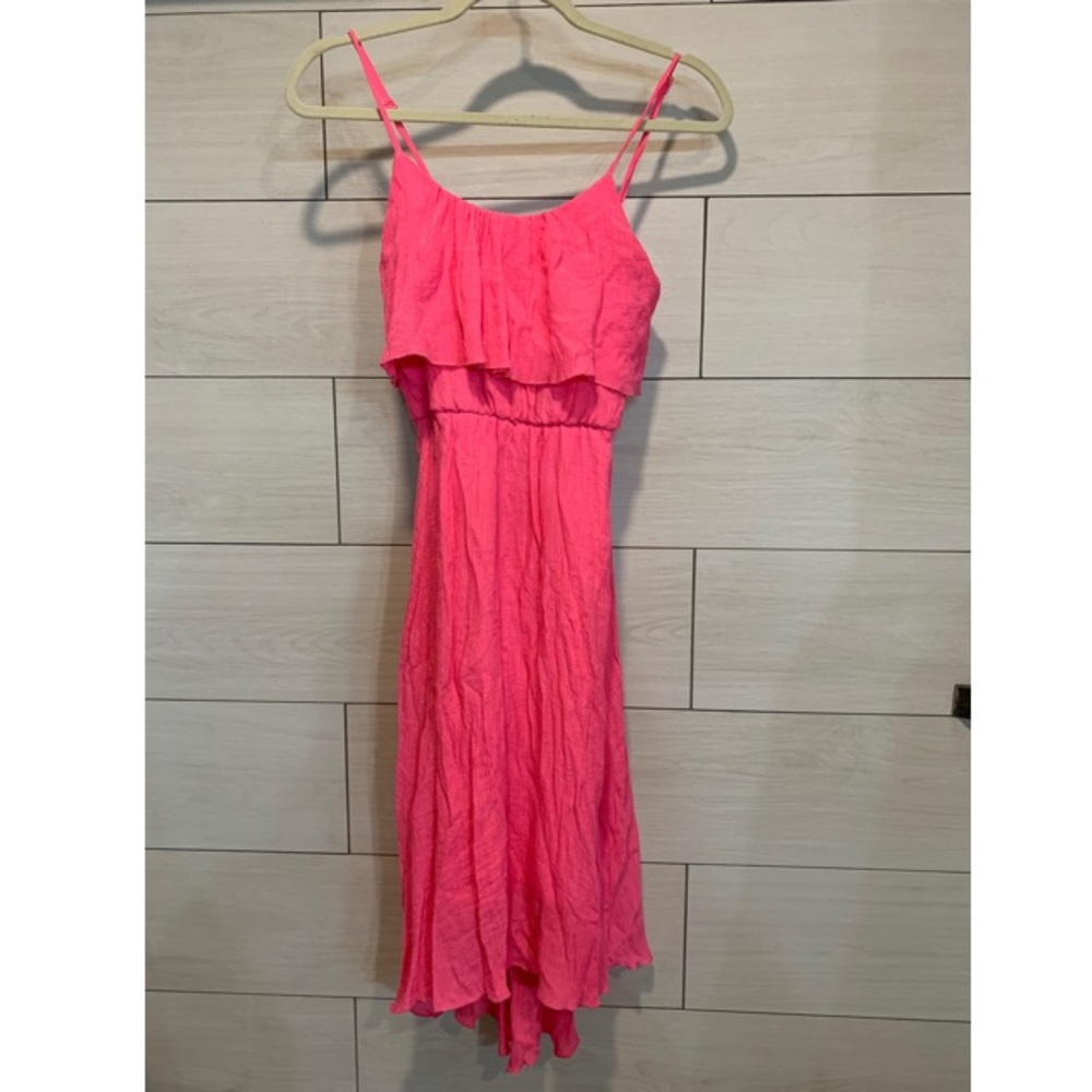 Pink high low summer dress